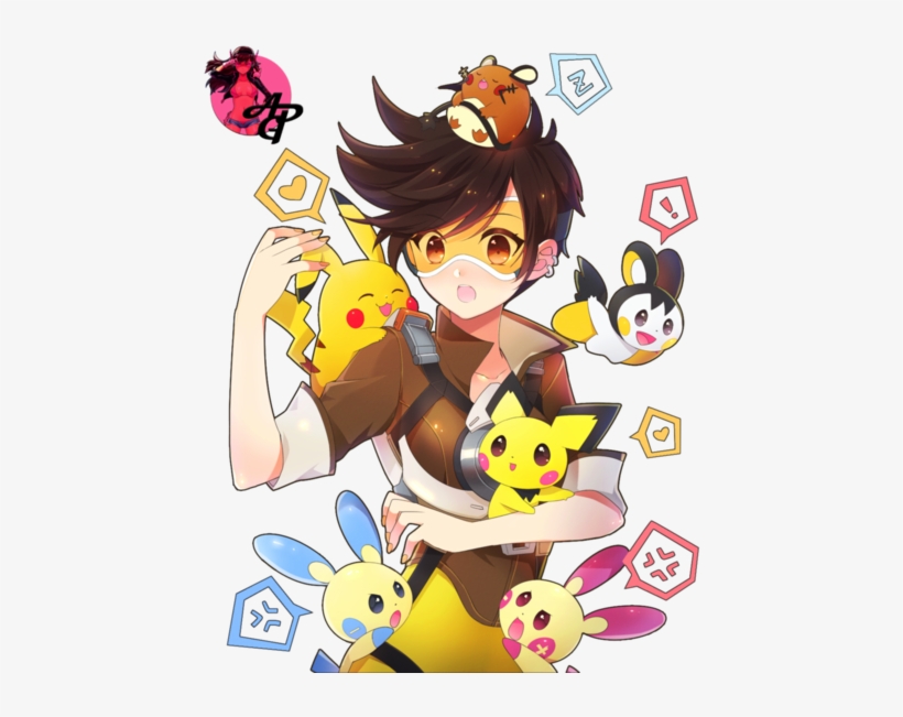 Pokemon, Tracer, And Electric Types Image - Overwatch And Pokemon, transparent png #2205009