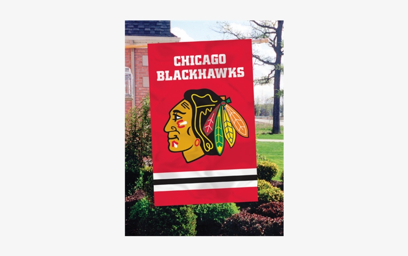 Chicago Blackhawks Applique Banner Flag - Atlanta Hawks Nba Applique Banner Flag (44x28), transparent png #2206758