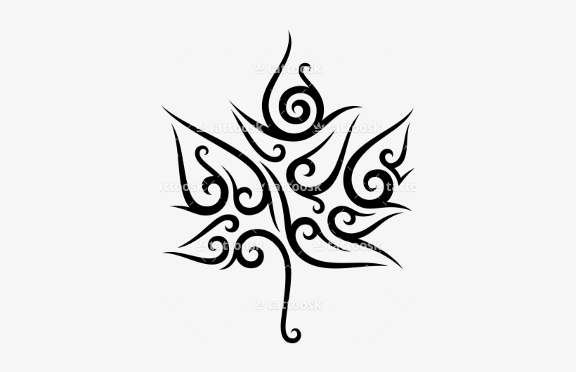 Tribal Clipart Leaves - Maple Leaf Tribal Tattoo, transparent png #2207306