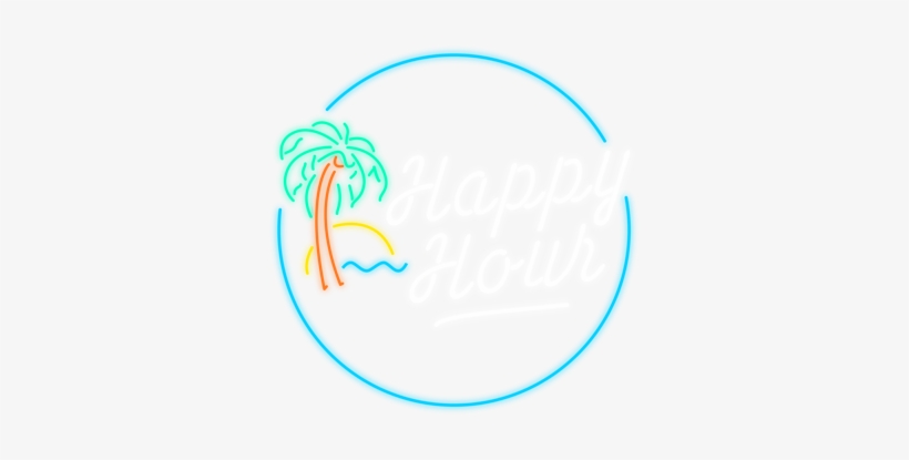 Drinks - Happy Hour Neon Png, transparent png #2207835