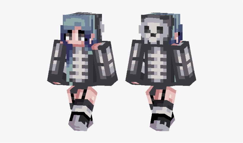 Skeleton Girl Mc Skin - Free Transparent PNG Download - PNGkey