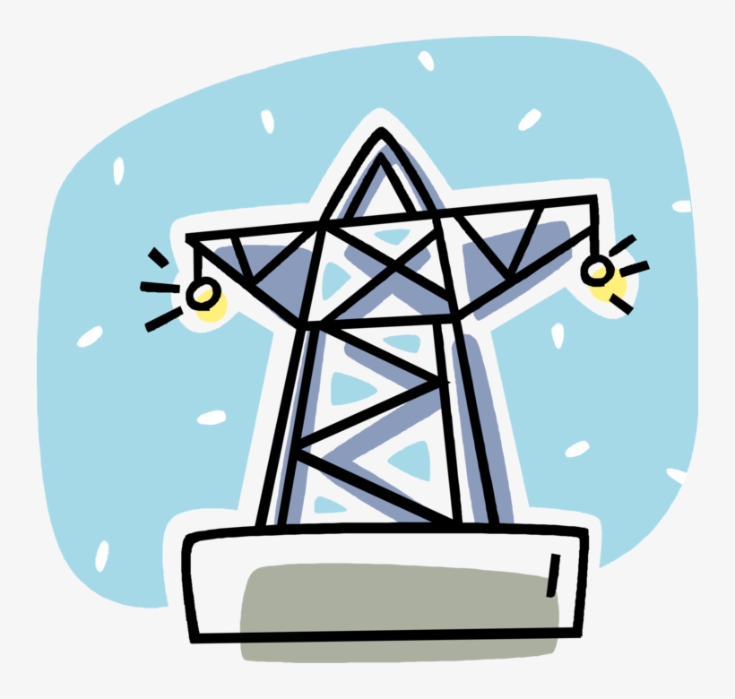 Vector Illustration Of Transmission Tower Carries Electrical, transparent png #2208523
