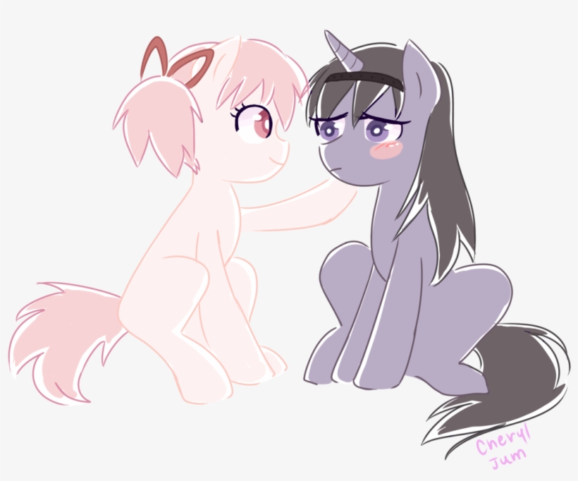 Cheryl-jum, Blushing, Crossover, Homura Akemi, Madoka - Madoka Pony, transparent png #2208657