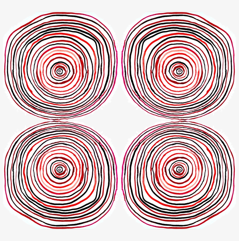 Concentric Circles Red Orange Watercolor Fabric - Enero Kółka Do Deskorolki, transparent png #2208889