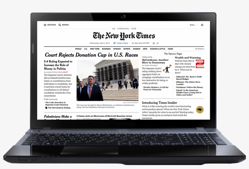New York Times Digital Subscription New York Times - Acer Aspire V3-571g-53216g50makk 15.6″ Notebook - Core, transparent png #2209073