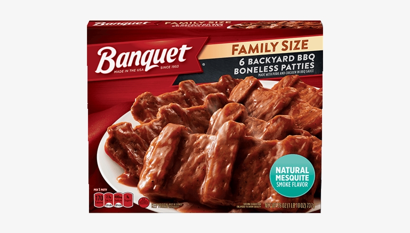 Family Size 6 Backyard Bbq Boneless Patties - Banquet Salisbury Steak Family Size, transparent png #2209075