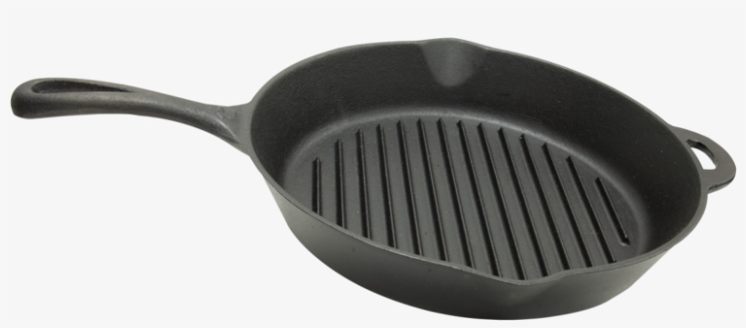 12″ Seasonned Cast Iron Skillet With Ribs - Seasoning, transparent png #2209857