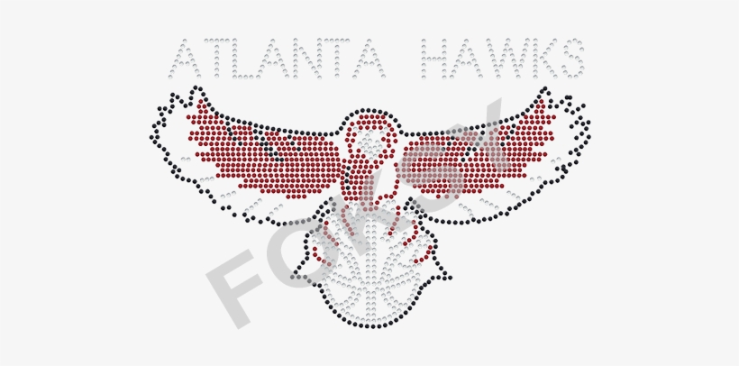 Atlanta Hawks Logo Hot Fix Rhinestone Iron On Transfer - Eagle, transparent png #2210873