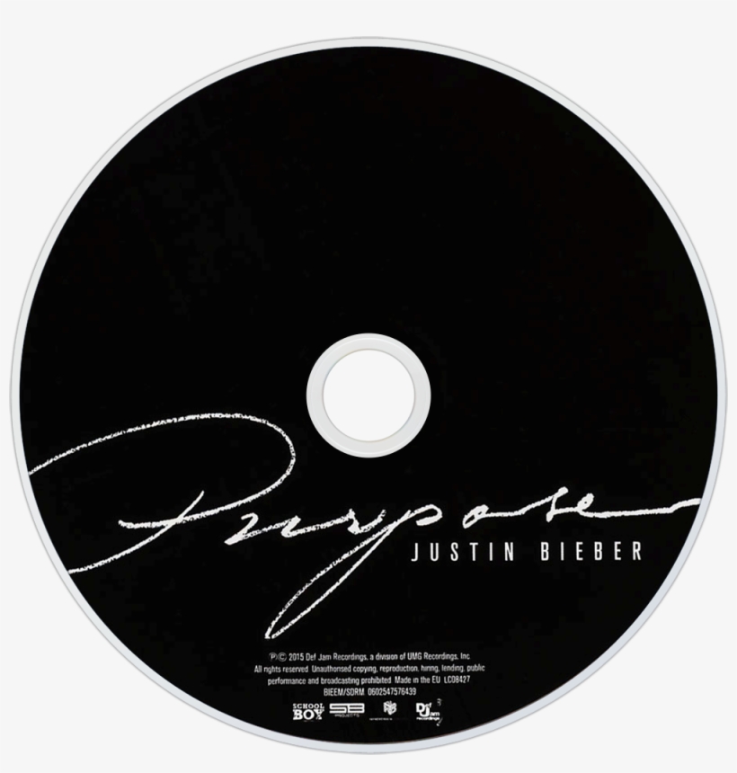 Justin Bieber Purpose Cd Disc Image - Justin Bieber Purpose Disc Cover, transparent png #2211453