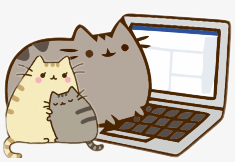 Pusheen Writing Gif Clipart Pusheen Cat - Pusheen Computer, transparent png #2212396