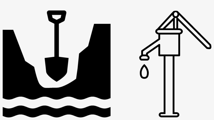 Water Well Borehole Hand Pump Clip Art - Water Hand Pump Clipart, transparent png #2212590