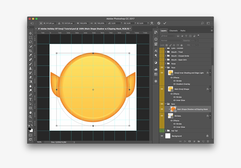 A Clipping Mask On The Elf Ears Layer Lets Me Use A - Circle, transparent png #2212822