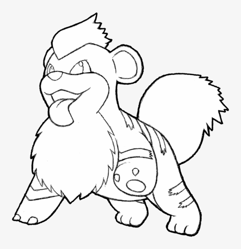 058 Officer Jennyjamesmorrison's Growlithe By Realarpmbq - Growlithe Transparent Line Art, transparent png #2213788