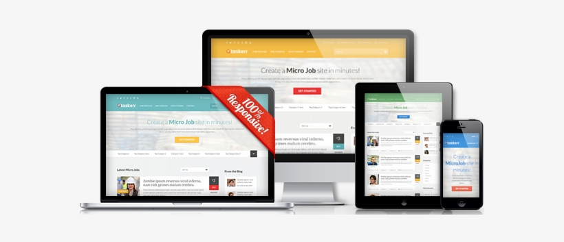 Taskerr Responsive Wordpress Micro Job Theme - Html Email Template Fiverr, transparent png #2214242