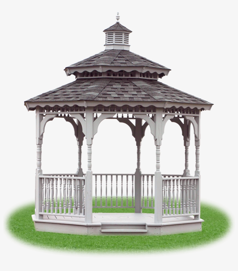 Open Wood Double Roof Octagon Gazebo From Pine Creek - Wooden Gazebo, transparent png #2216432