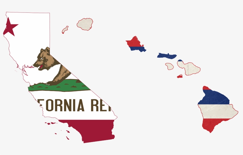 Cali Hi Flag State - California And Hawaii Flag, transparent png #2216631