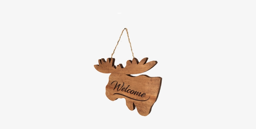 Wall Hanged Deer With Dark “welcome Sign” - Christmas Ornament, transparent png #2216670