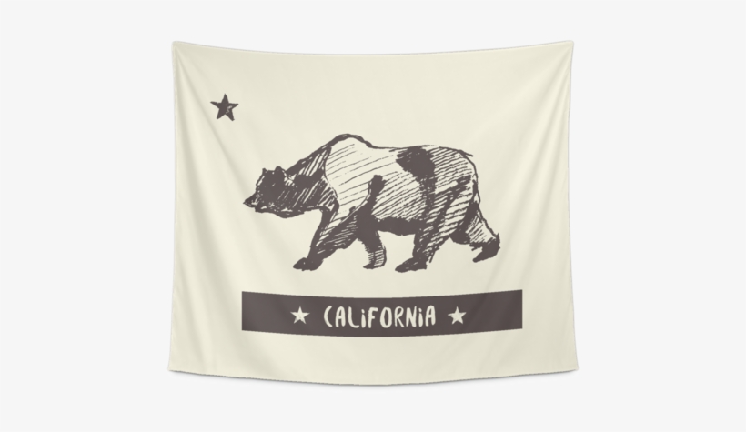 Wall Tapestry / California Republic State Flag / Vintage - California Republic Drawing, transparent png #2216845