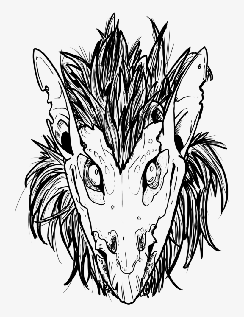 Dragon Head Coloring Pages For Kids - Drawing, transparent png #2217917