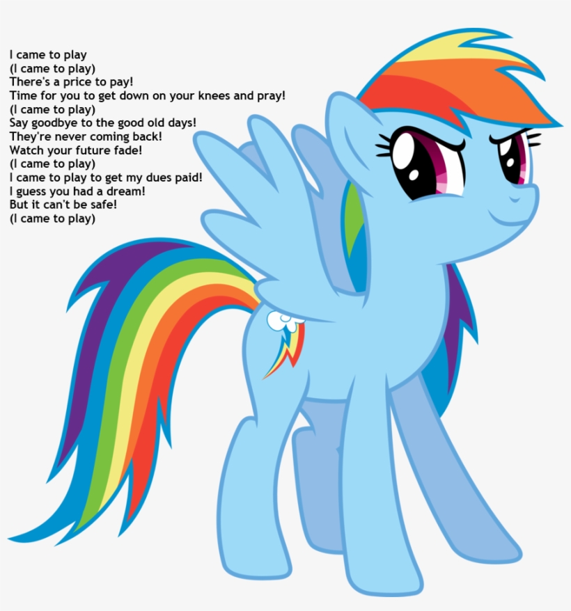 Downstait, I Came To Play, Rainbow Dash, Safe, Simple - Mlp Rainbow Dash Dress, transparent png #2218353