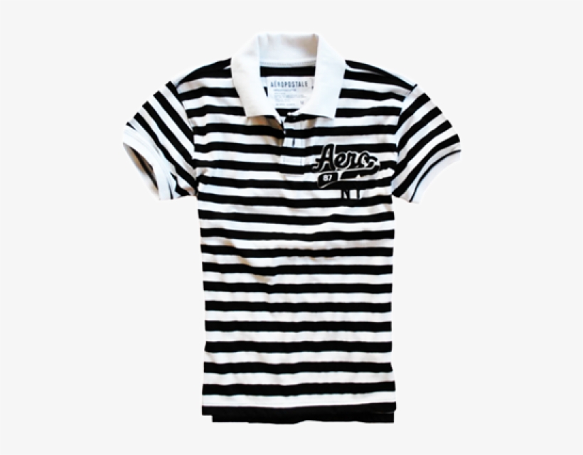 ~aeropostale Black & White Stripes Polo Tshirt - Guess Jeans X Asap Rocky T Shirt, transparent png #2221363