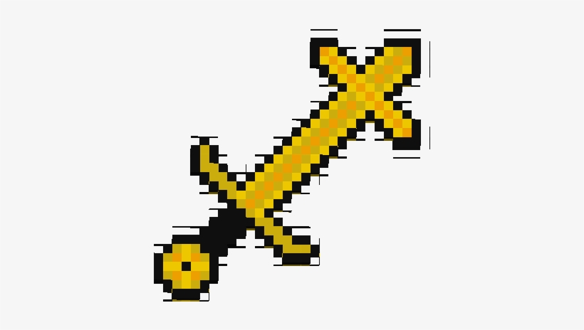 Minecraft Gold Sword Png For Kids - Minecraft Build Diamond Sword, transparent png #2221908