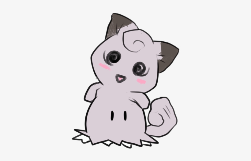 Pikachu Cat White Black Pink Mammal Small To Medium - Clefairy Mimikyu, transparent png #2222215