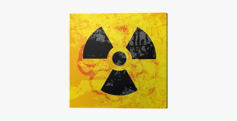 Radioactivity Symbol On Grungy Background Canvas Print - Biohazard Vector Logo, transparent png #2225780