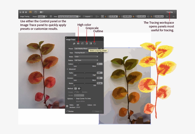 Image Trace Panel - Live Trace Illustrator Cc, transparent png #2227998