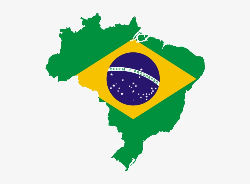 Mapa Do Brasil Com A Bandeira Nacional - Brazil Flag Map, transparent png #2228307