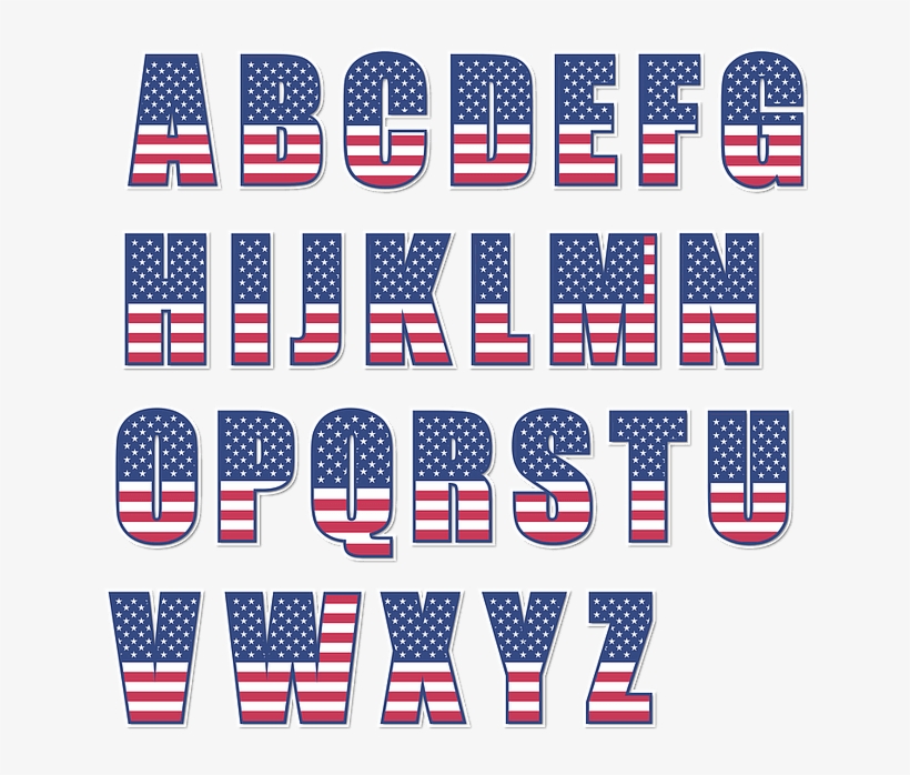 Usa Flag Alphabet Letters Vector Stickers - Z English Alphabets Hd, transparent png #2228383