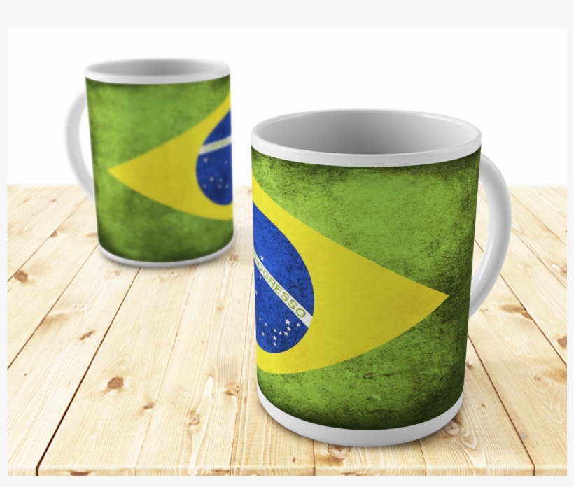 Caneca Bandeira Do Brasil Modelo - Brazil, transparent png #2228862