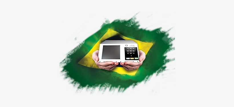 Mãos Segurando Urna Eletrônica Com Bandeira Do Brasil - Bandeira Do Brasil Voto, transparent png #2228992