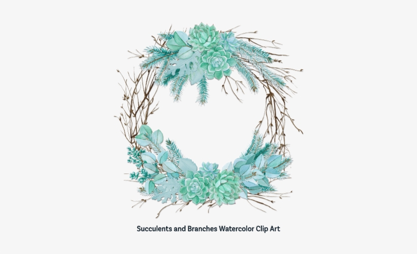 Thank You For Reading This - Wedding Aquarellzweige U. Succulents Danken Ihnen Karte, transparent png #2229884