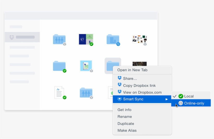 A User Chooses To Store A File Online-only Using Smart - Dropbox Showcase Examples, transparent png #2230732