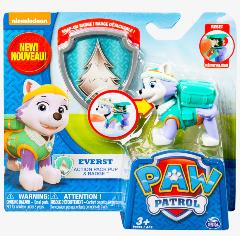 Paw Patrol Action Pup&amp - Paw Patrol Everest Action Pack Pup And Badge, transparent png #2232934