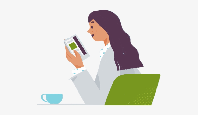A Woman With The Latest Version Of Slack On Her Phone - Download, transparent png #2233512