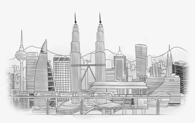 About Clipart Royalty Free Download - Malaysia Building Sketch, transparent png #2237090