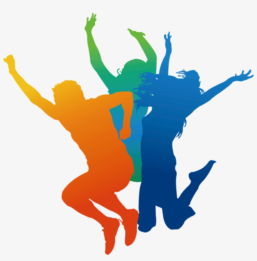 Colorful Jumping Portrait Silhouette Youth Festival - Youth Day (in