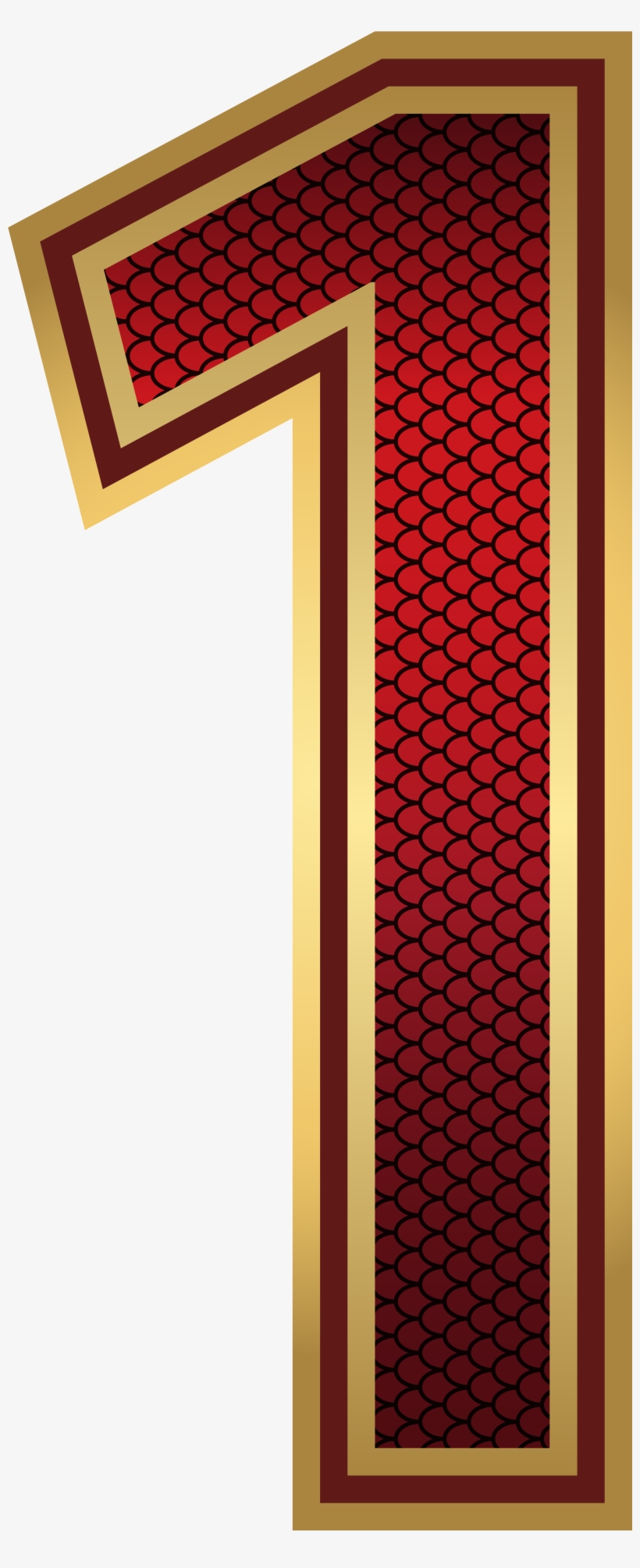 Red And Gold Number One Png Image - Gold Number 1 Png, transparent png #2238055
