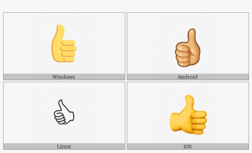 Thumbs Up Sign On Various Operating Systems - Thumbs Up Symbol, transparent png #2238109