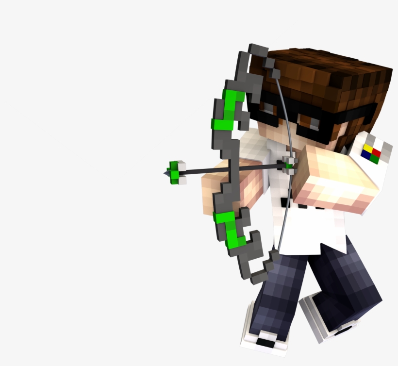 [ Img] - Minecraft Character With Bow, transparent png #2238863