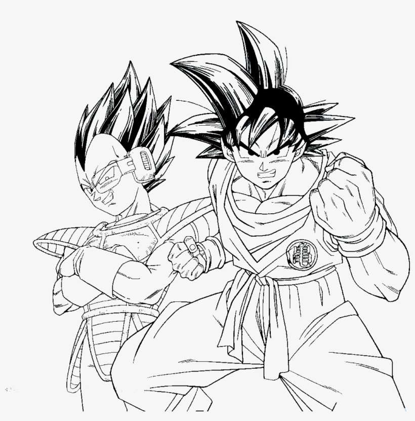 Dbz Kid Buu Coloring Pages - Goku And Vegeta Coloring Pages, transparent png #2239733