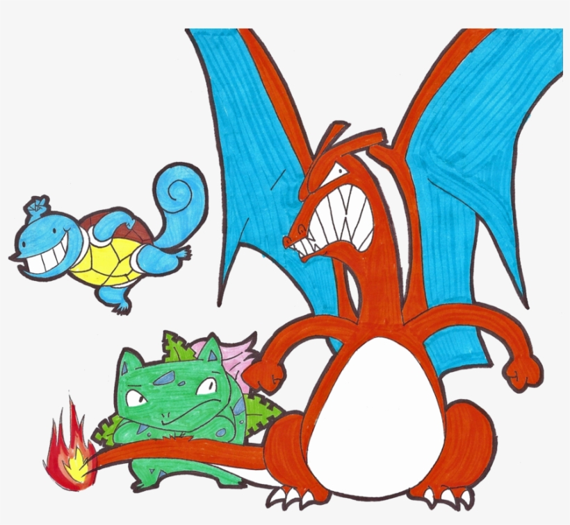 Squirtle Ivysaur Charizard By Klashkrool On Deviantart - Charizard And Squirtle, transparent png #2240116