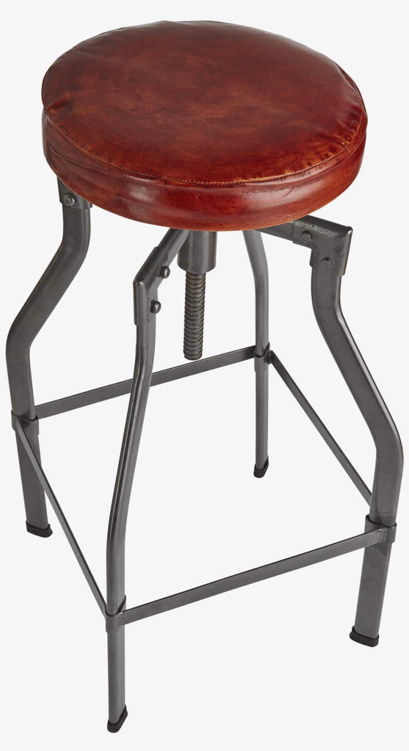 Turner Leather & Metal Adjustable Bar Stool - Industville Turner Vintage Adjustable Leather Bar Stool, transparent png #2241016