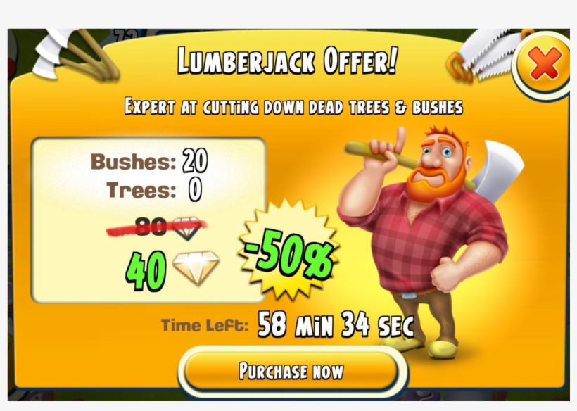 Lumberjack Offer - Lumberjack Offer Hay Day, transparent png #2241311