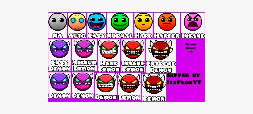 Main Difficulty Icons - Geometry Dash Demon Icon, transparent png #2242006