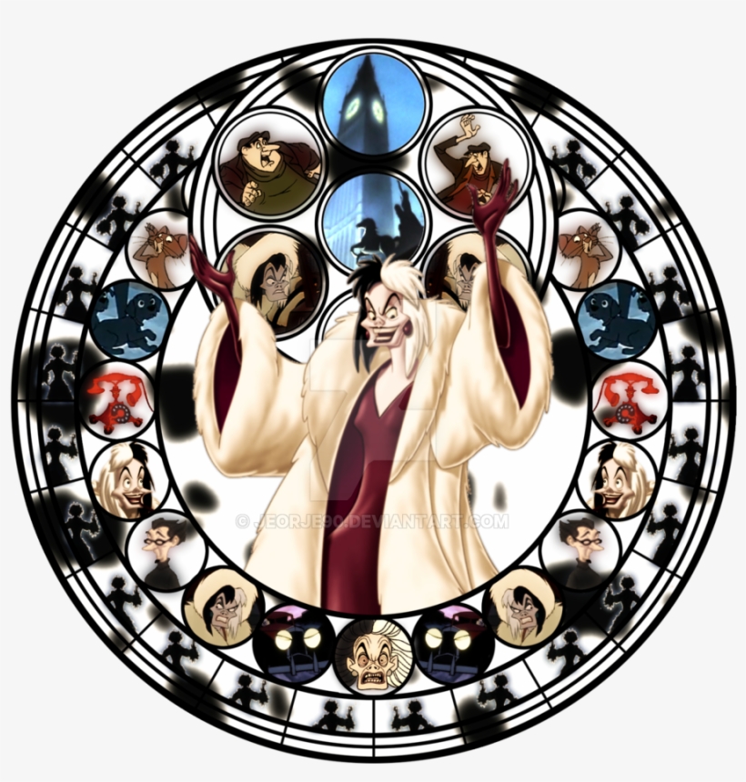 Cruella De Vil Png Transparent Image - Disney Villains Stained Glass, transparent png #2242184