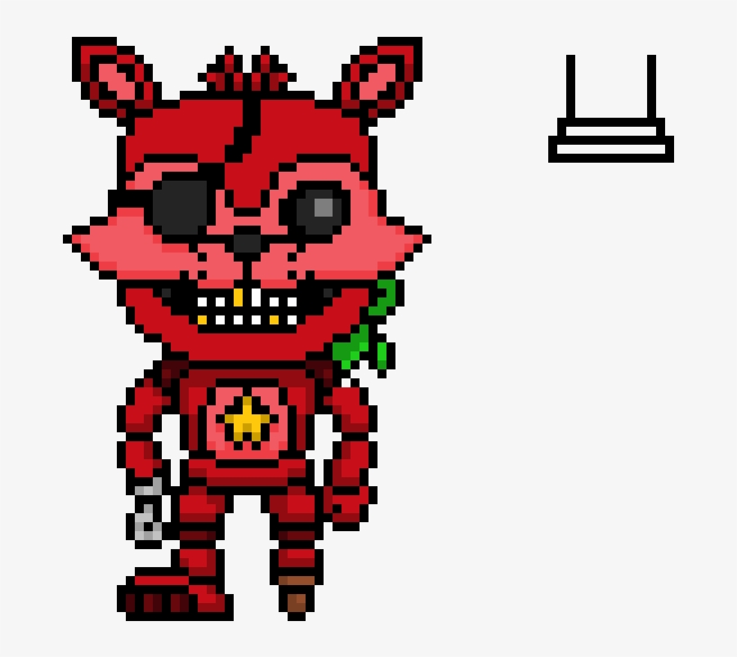 Rockstar Foxy And Funtime Freddy And Bon Bon - Fnaf Foxy Pixel Art, transparent png #2242712