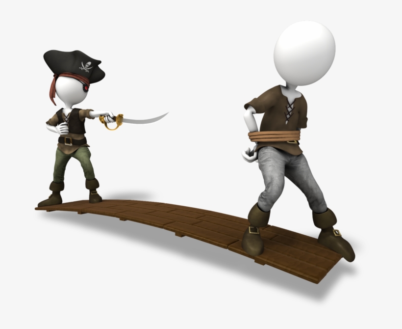 Wood Clipart Walk The Plank - Pirate Walking The Plank Clipart, transparent png #2242768